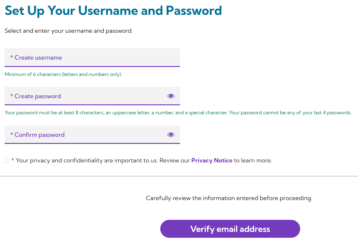 DMP registration verify email username password.