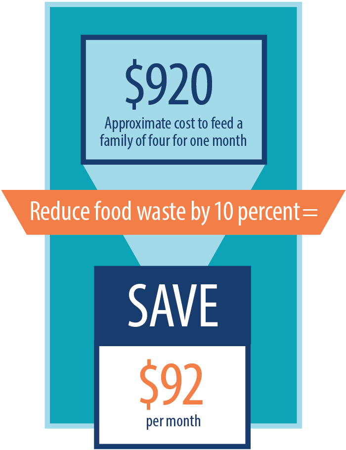 The Ultimate Guide To Saving Money On Groceries - the value of reducing food waste graphic if you could save
